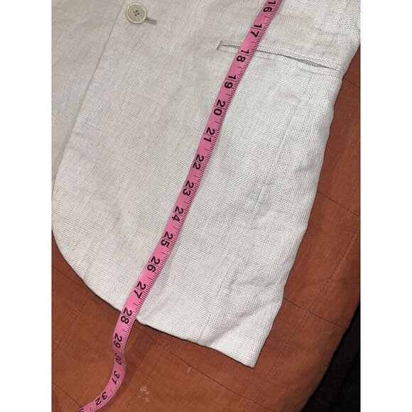 Zara Cream  Single Breasted Notch Lepel Two-Button Blazer Jacket Men's Size 40 - Picture 7 of 10